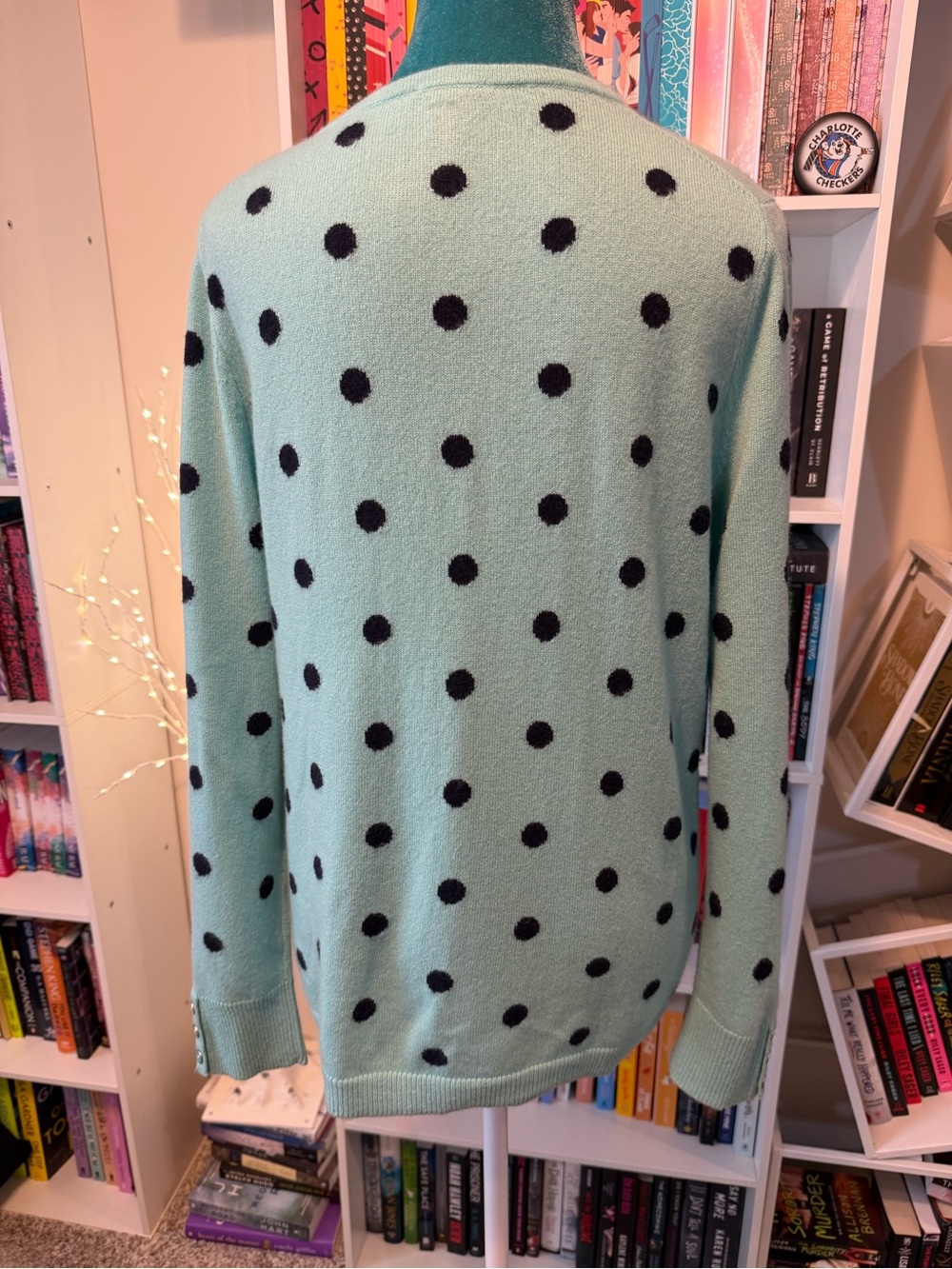 Talbots Tiffany Blue Cashmere Women’s Polka Dot Lightweight Sweater - Picture 9 of 15